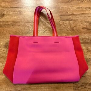 SUMMERSALT • Neoprene Pink and Red Tote Bag - Stylish Everyday Carry